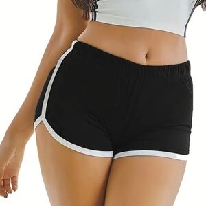 Elastic Waist Hotpants, Workout Yoga Casual Shorts For Spring & Summer